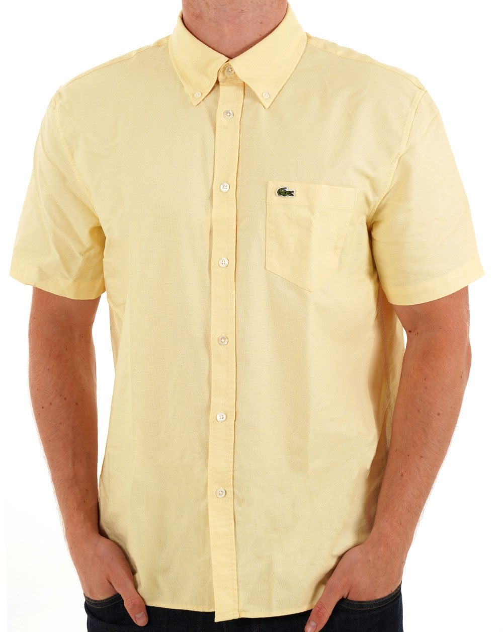 Lacoste Oxford Short Sleeve Shirt Yellow