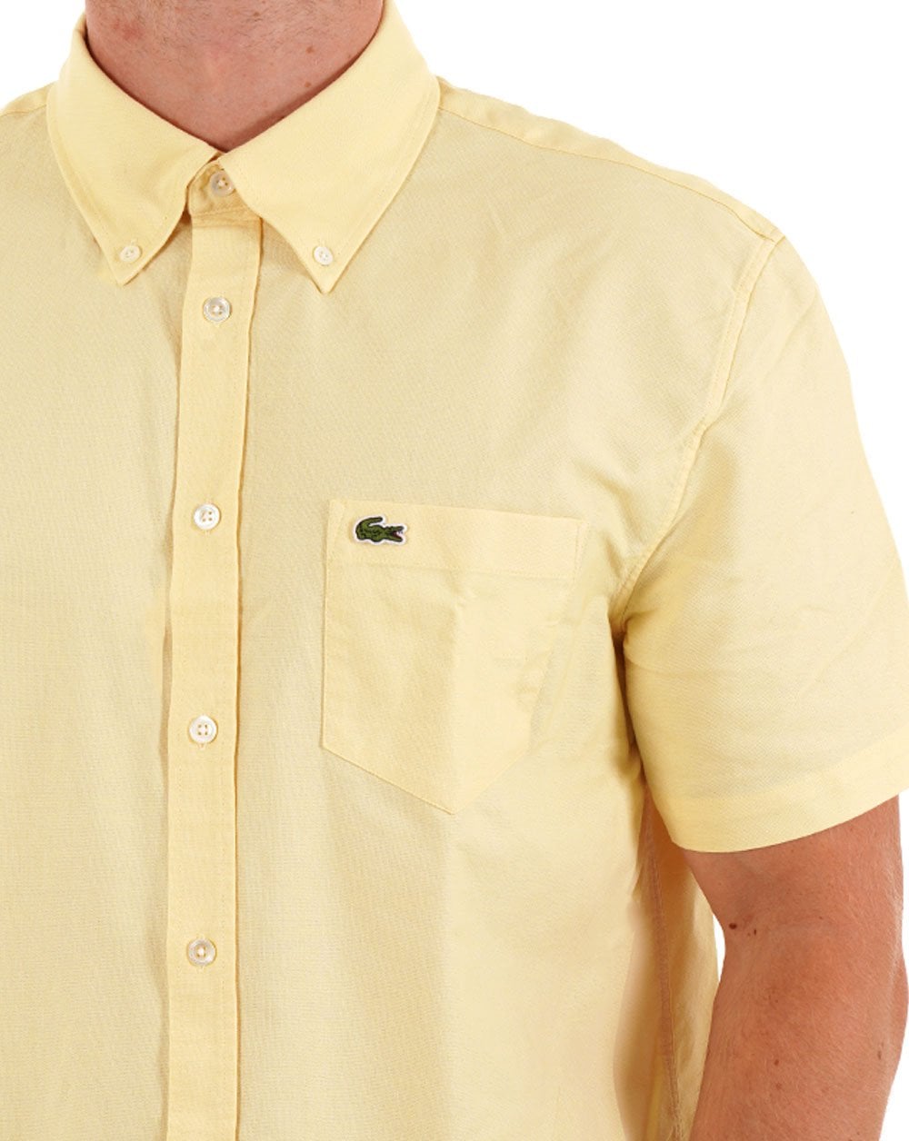 Lacoste Oxford Short Sleeve Shirt Yellow