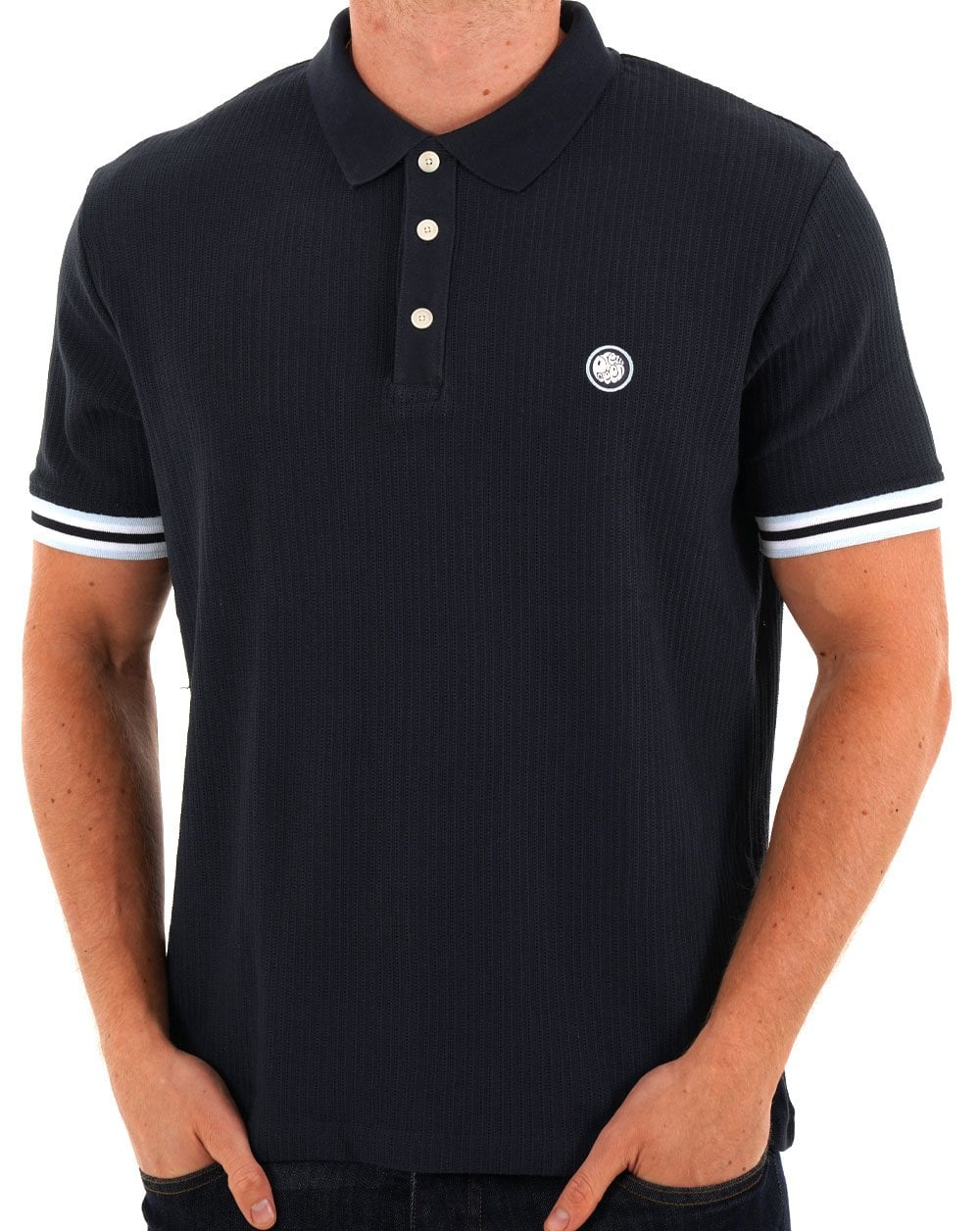 Pretty Green Cressa Tipped Polo Navy