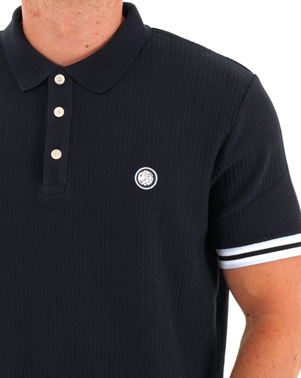 Pretty Green Cressa Tipped Polo Navy