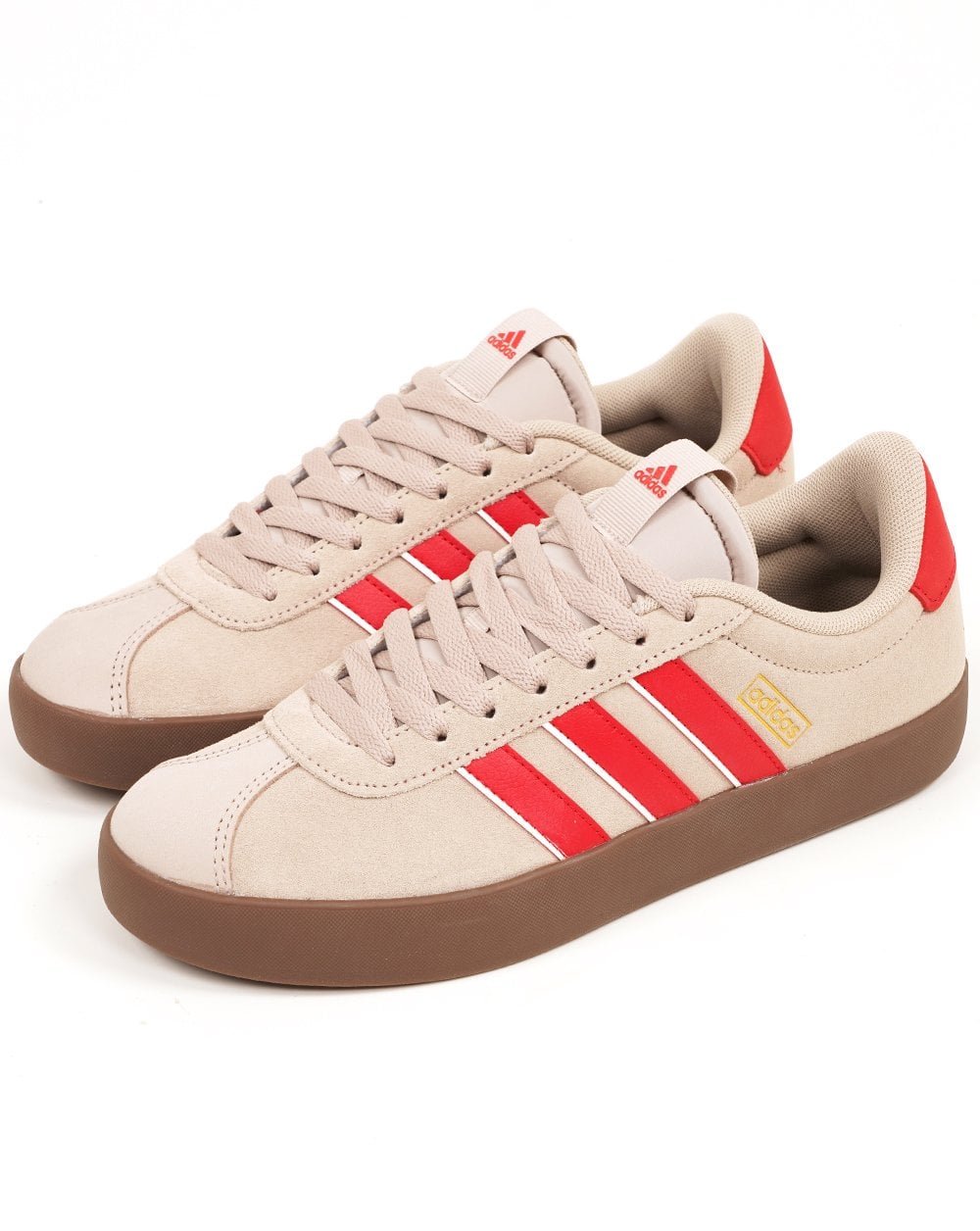 Adidas VL Court Trainers Stone /Scarlet