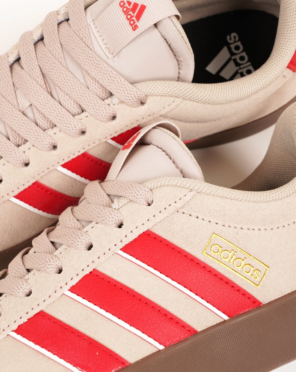 Adidas VL Court Trainers Stone /Scarlet
