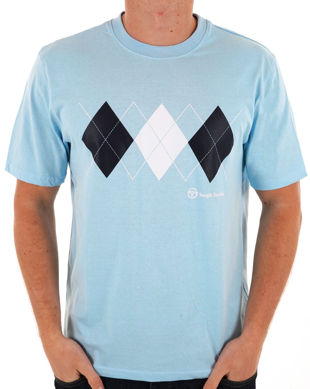 Sergio Tacchini Diamond T Shirt Sky/White/Navy