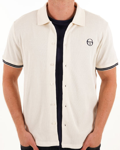Sergio Tacchini Full Button Polo Shirt Gardenia