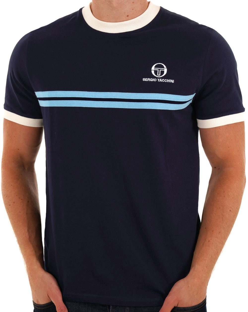 Sergio Tacchini Super MK2 T Shirt Navy Blue