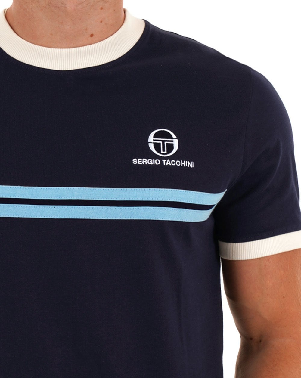 Sergio Tacchini Super MK2 T Shirt Navy Blue