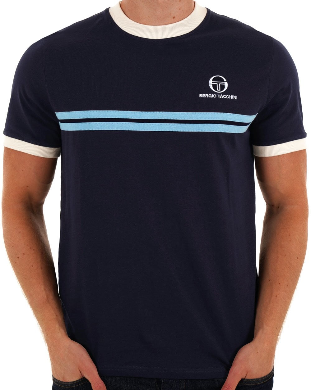 Sergio Tacchini Super MK2 T Shirt Navy Blue