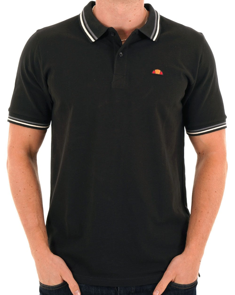 Ellesse Tipped Polo Shirt Black