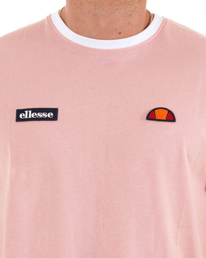 Ellesse Ringer T Shirt Light Pink / White