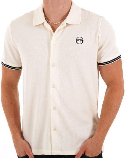 Sergio Tacchini Full Button Polo Shirt Gardenia