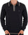 Gabicci Vintage Lineker Long Sleeve Knitted Polo Black