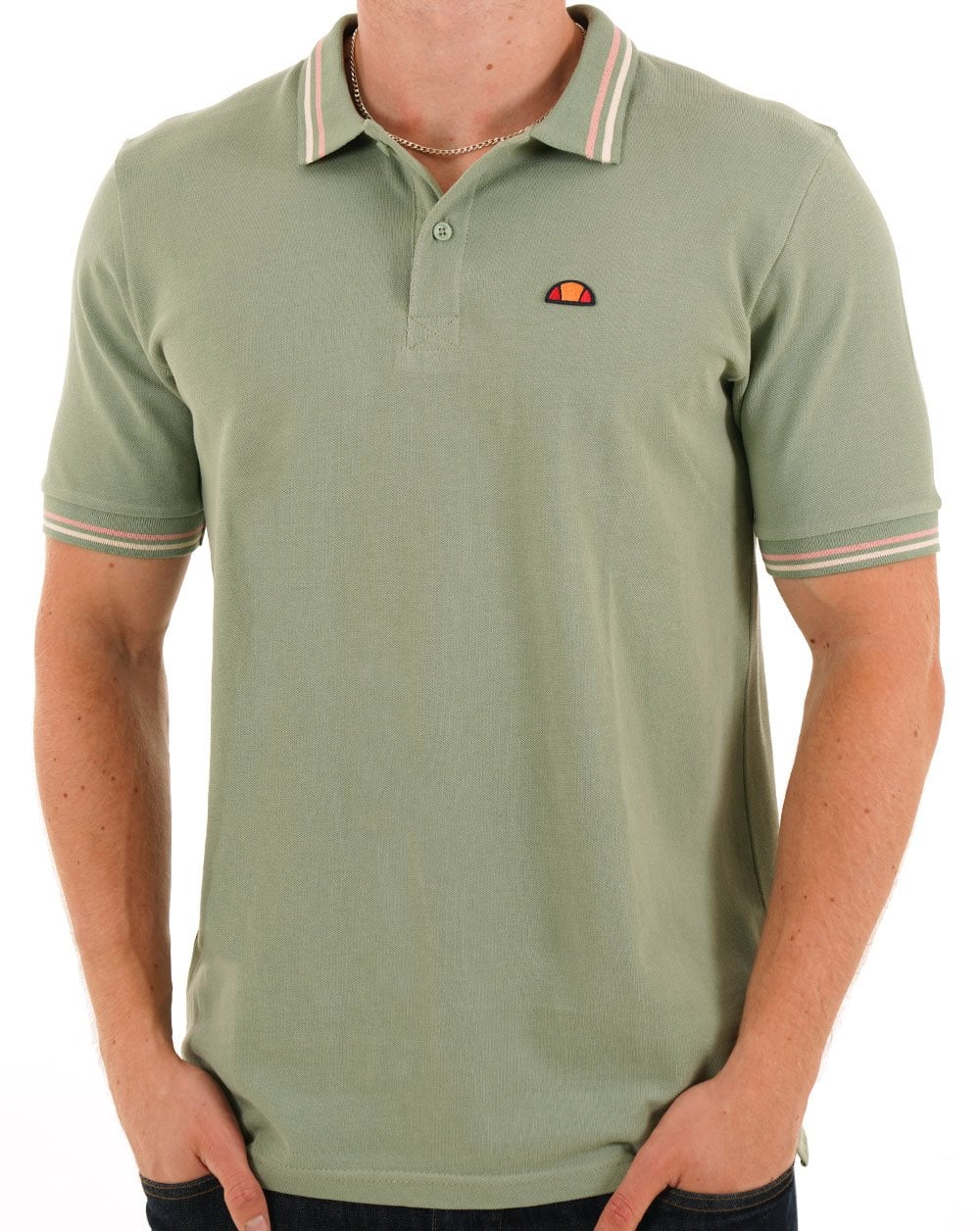Ellesse Tipped Polo Shirt Green