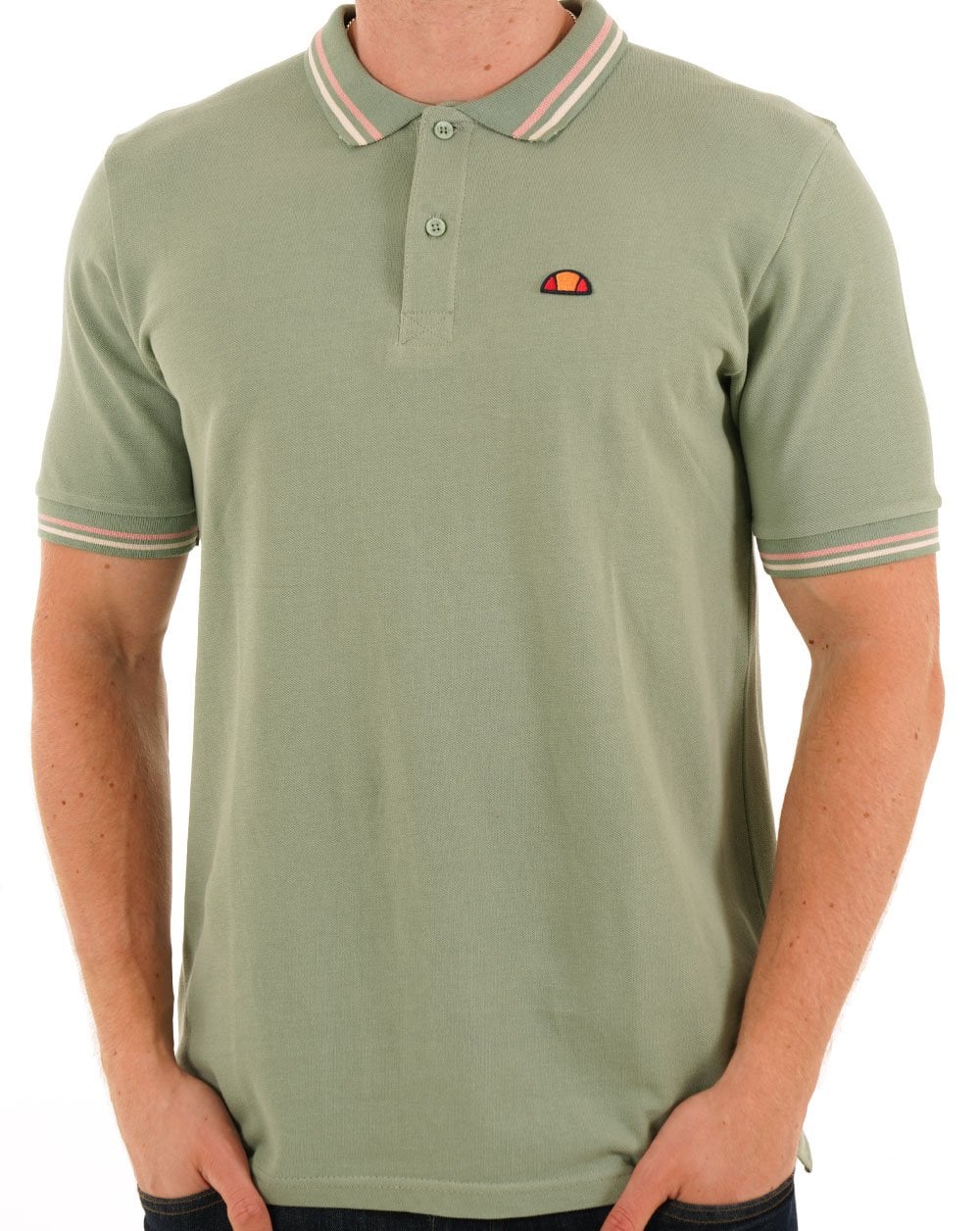 Ellesse Tipped Polo Shirt Green