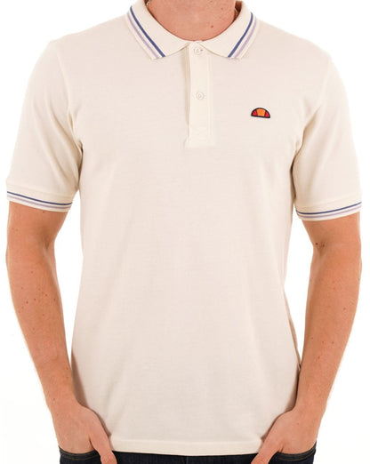 Ellesse Tipped Polo Shirt Off White