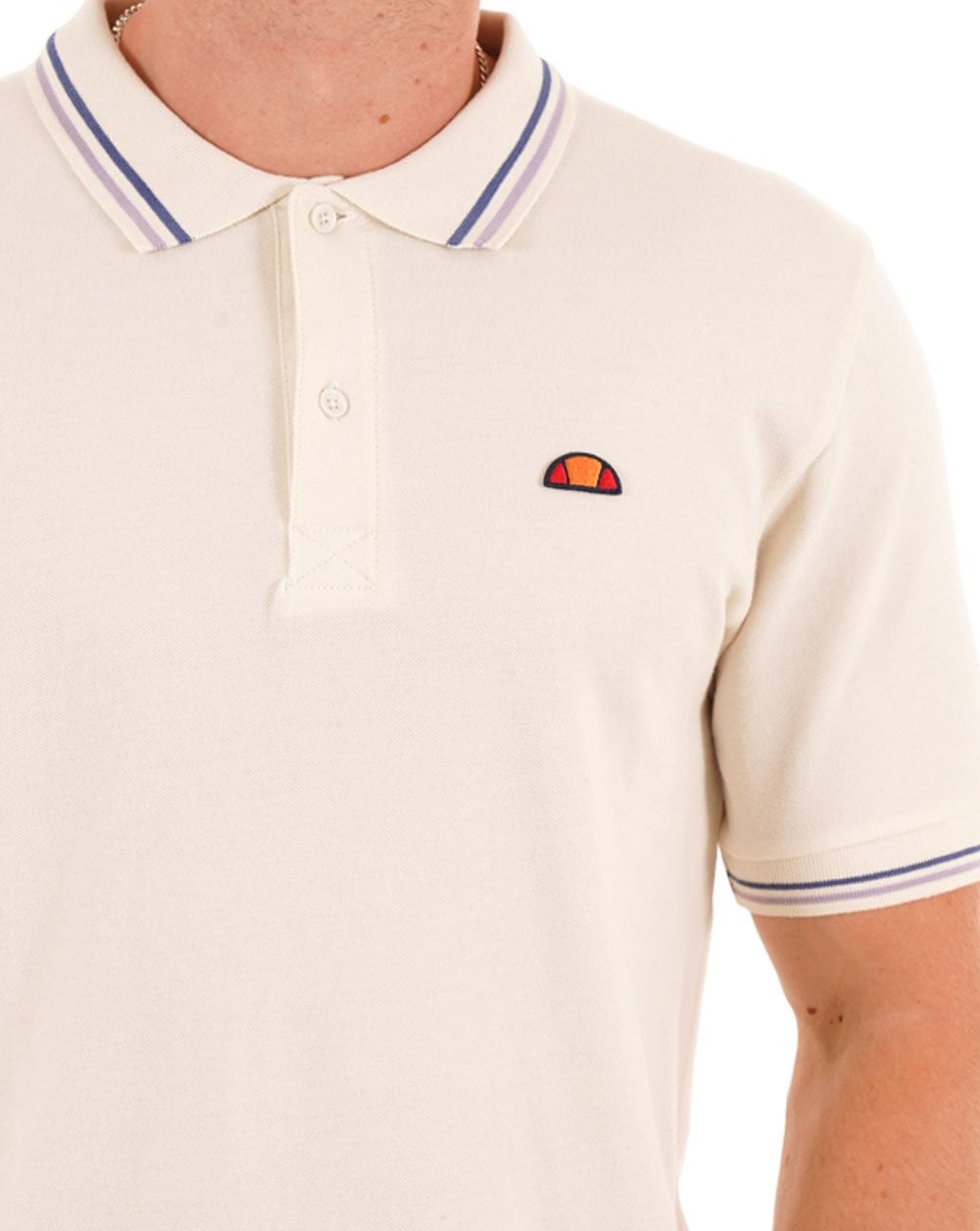 Ellesse Tipped Polo Shirt Off White