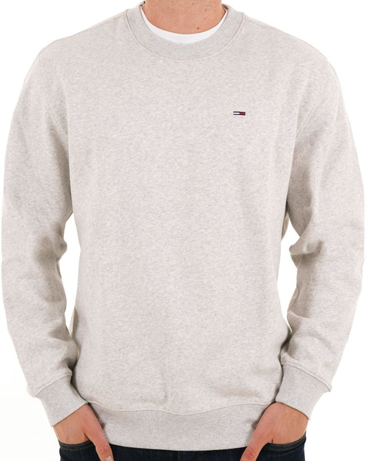 Tommy Jeans Flag Crew Sweatshirt Silver Grey Heather