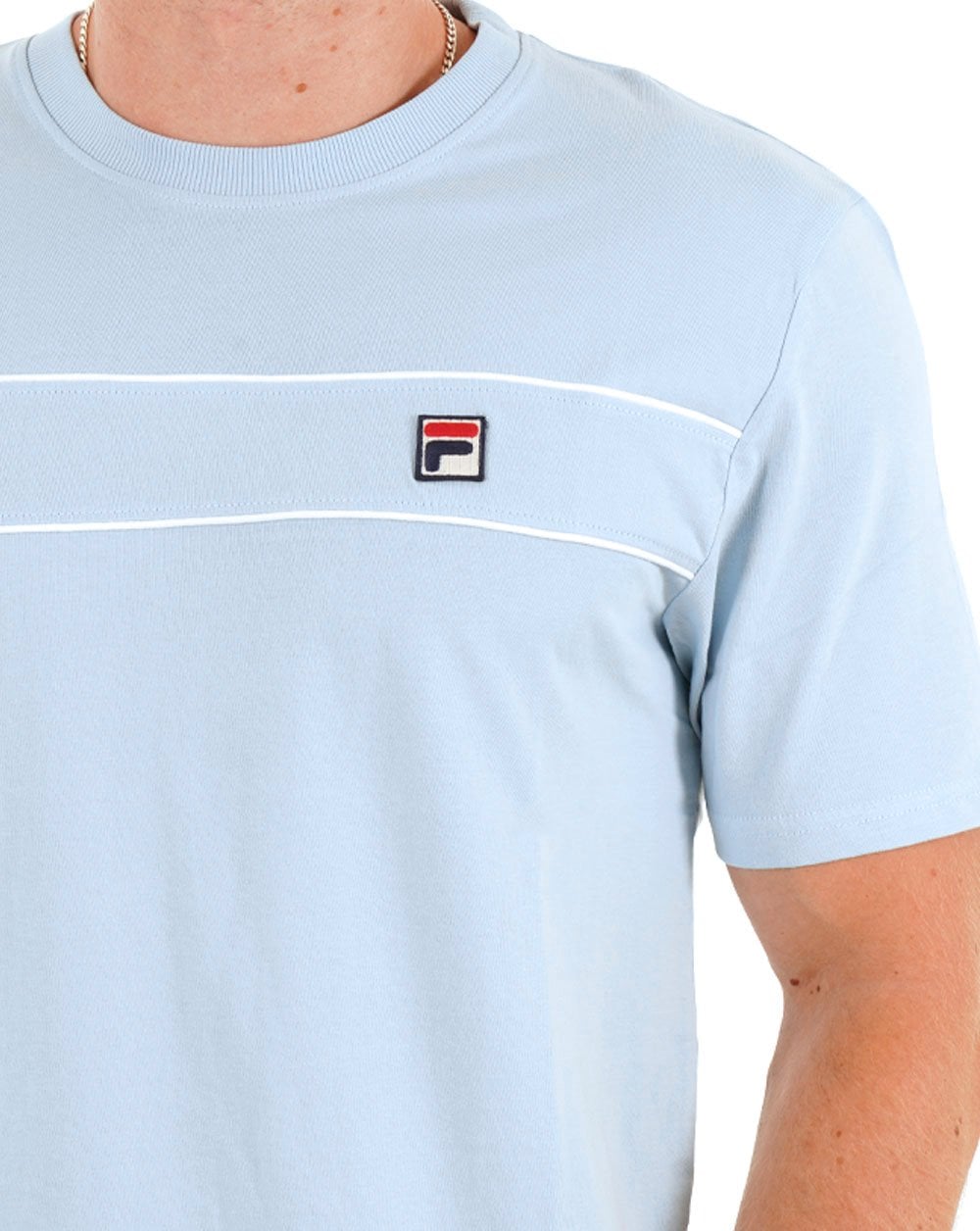 Fila Vintage Tris T Shirt Sky Blue/White