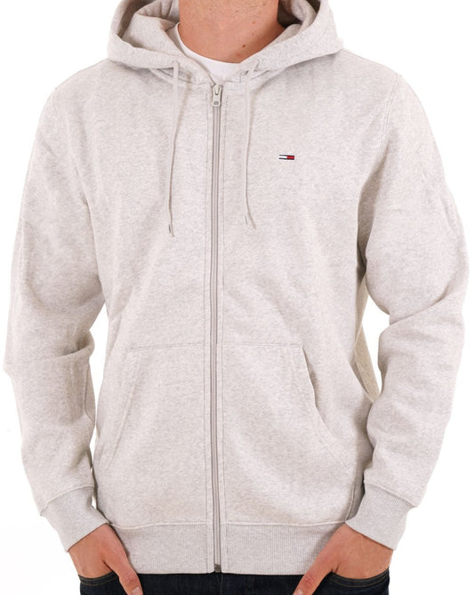 Tommy Jeans Flag Patch FZ Hoodie Silver Grey Heather