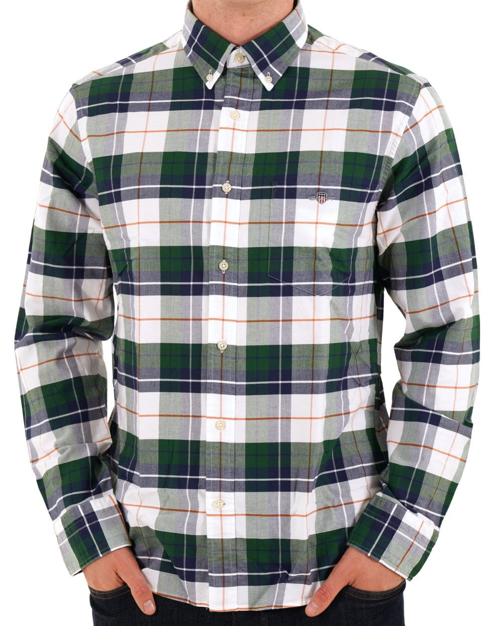 Gant Check Oxford Shirt Forest Green