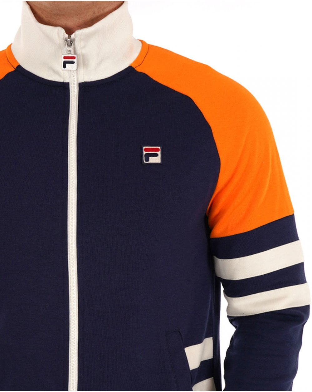 Fila Vintage Founder Track Top Navy Orange