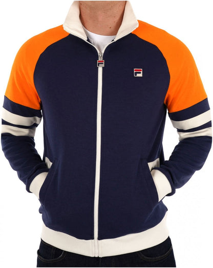 Fila Vintage Founder Track Top Navy Orange