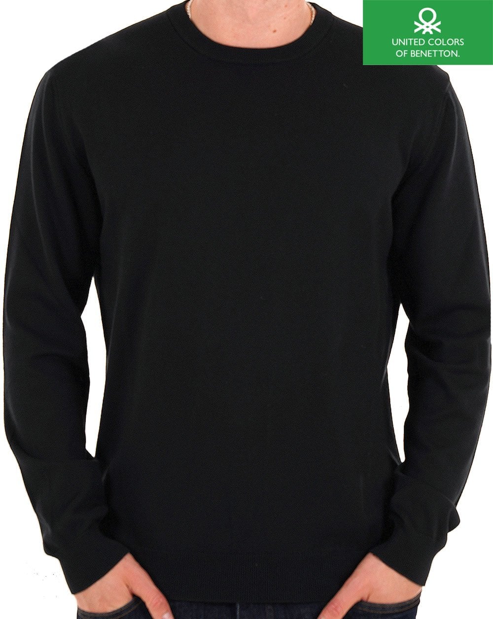 Benetton Fine Cotton Knit Jumper Black
