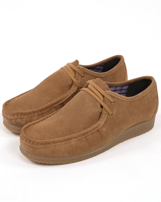 Roamers Brit Pop Suede Shoes Tan