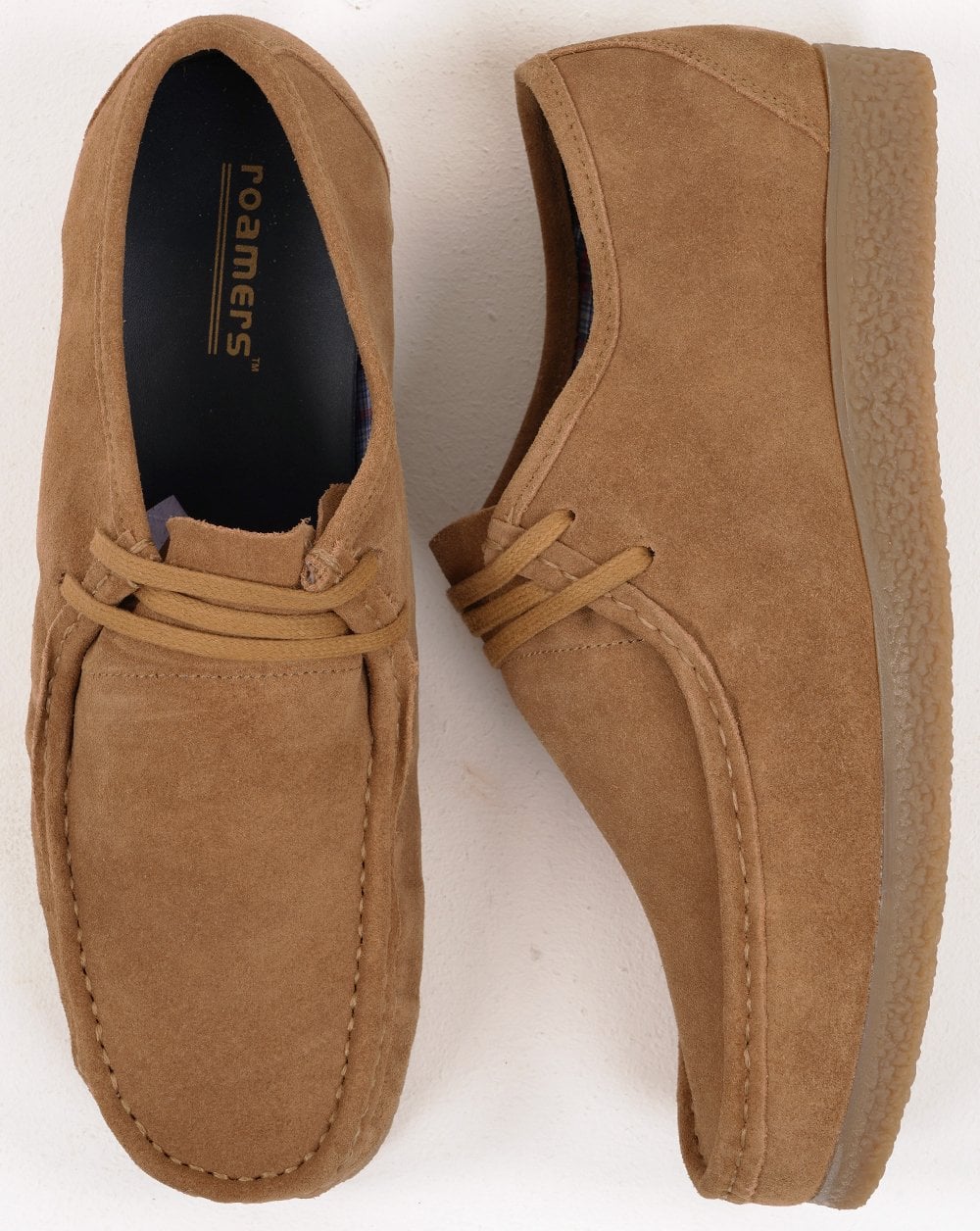 Roamers Brit Pop Suede Shoes Tan