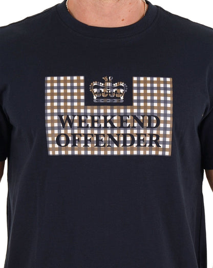 Weekend Offender Prison T-shirt Navy/Check