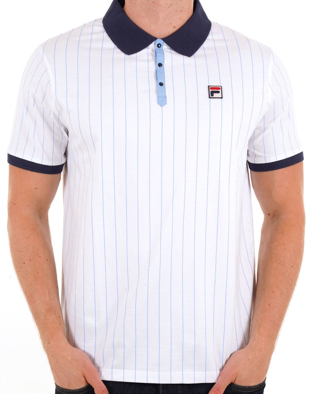 Fila Vintage BB1 Polo Shirt White / Navy / Blue