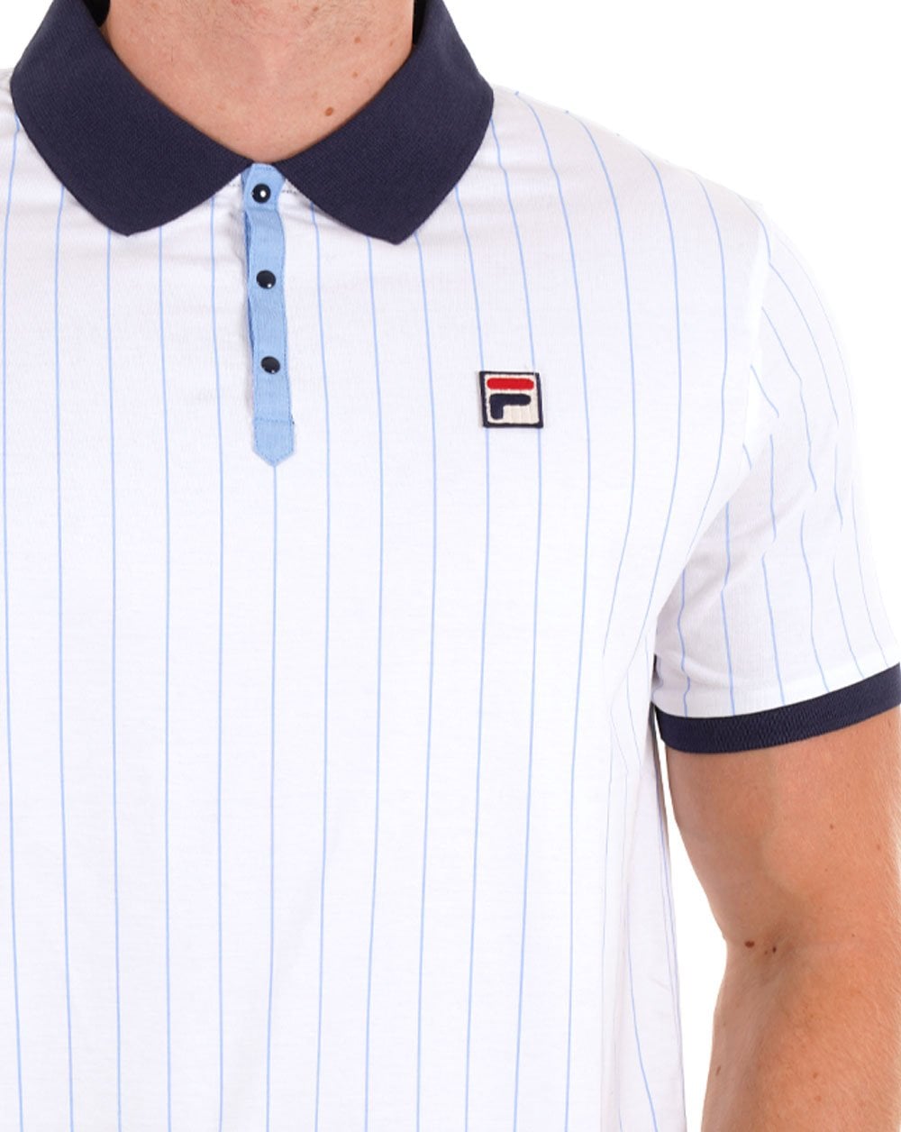 Fila Vintage BB1 Polo Shirt White / Navy / Blue