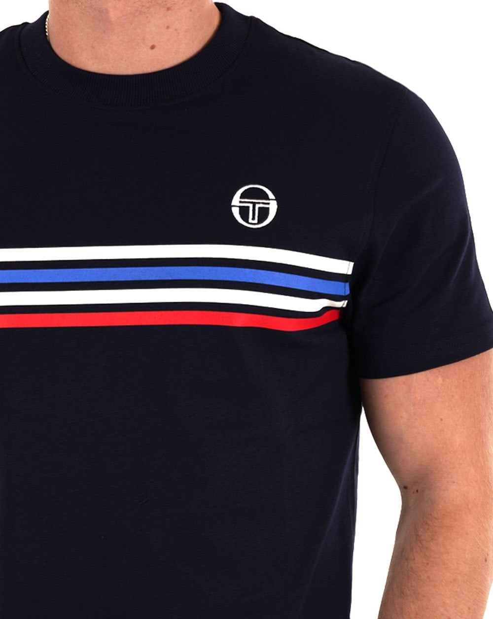 Sergio Tacchini chest stripe T-Shirt Navy