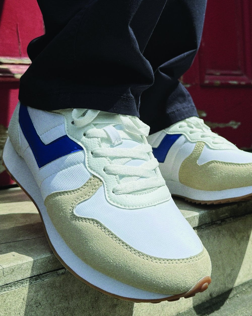 Pony Express Trainers White Electric Blue