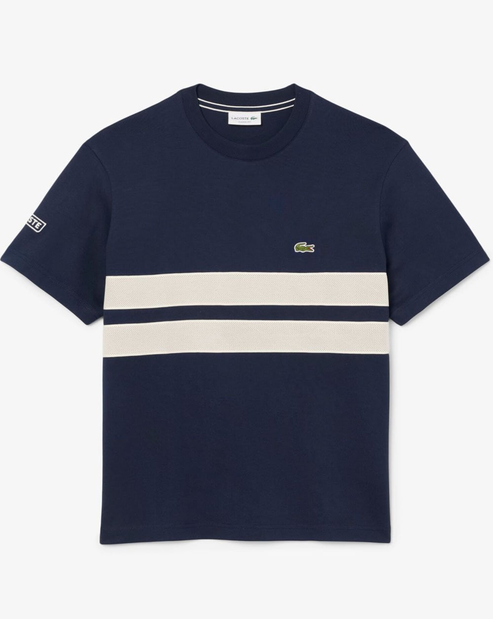 Lacoste Heavy Jersey Mesh Band T Shirt Navy
