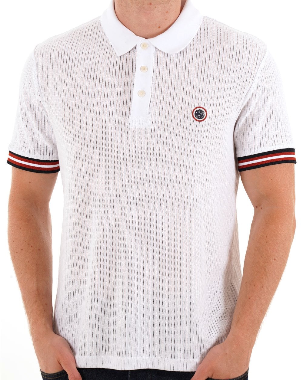 Pretty Green Cressa Tipped Polo White