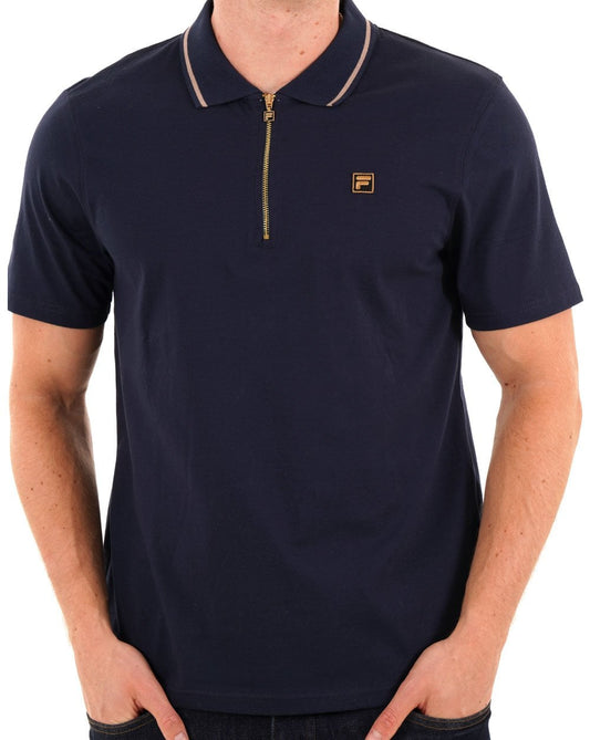 Fila Gold Lemar Zip Polo Dark Navy