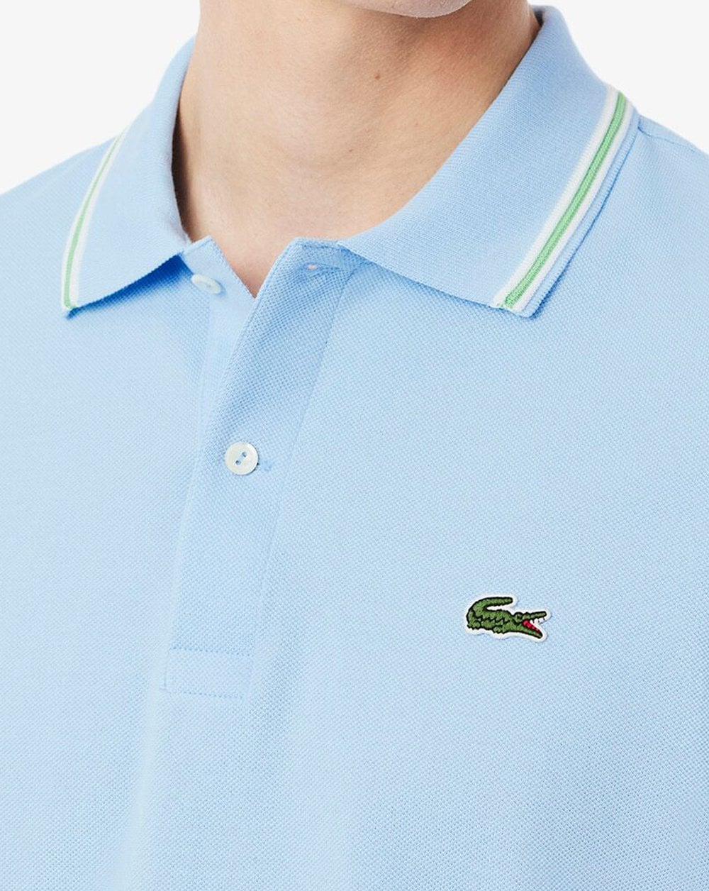 Lacoste Tipped Polo Shirt Sky Blue