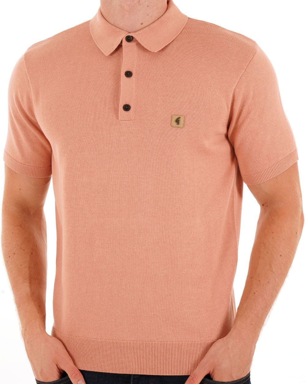 Gabicci Vintage Jackson Knit Polo Peach