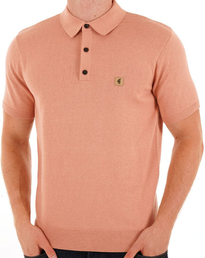 Gabicci Vintage Jackson Knit Polo Peach