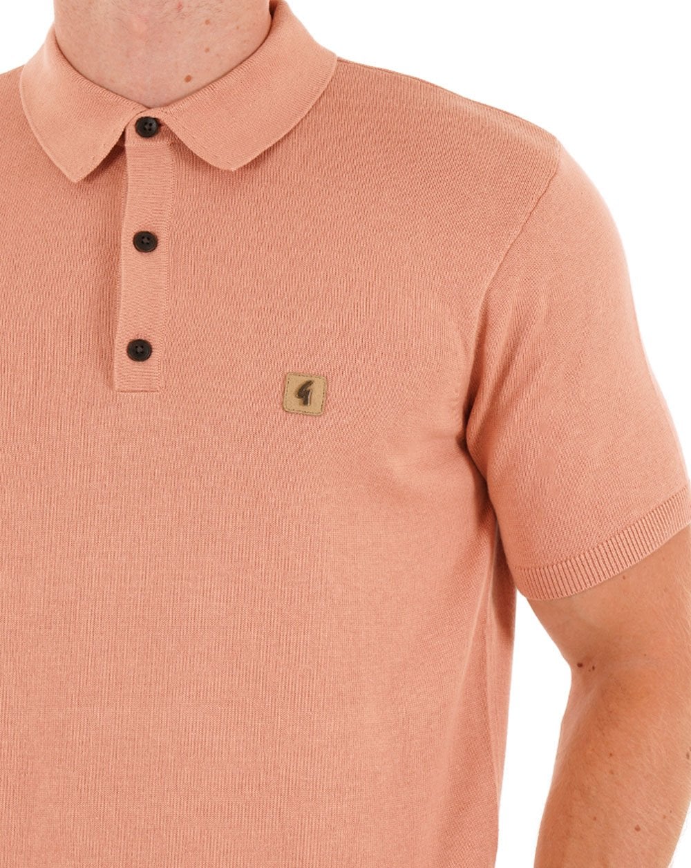 Gabicci Vintage Jackson Knit Polo Peach