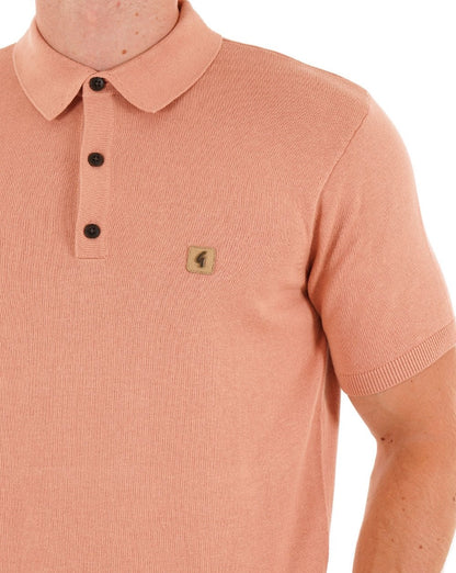 Gabicci Vintage Jackson Knit Polo Peach