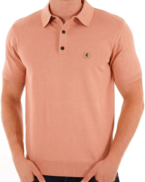 Gabicci Vintage Jackson Knit Polo Peach