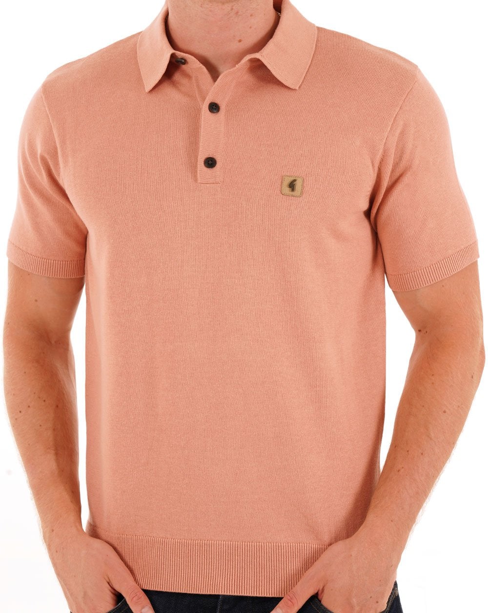 Gabicci Vintage Jackson Knit Polo Peach