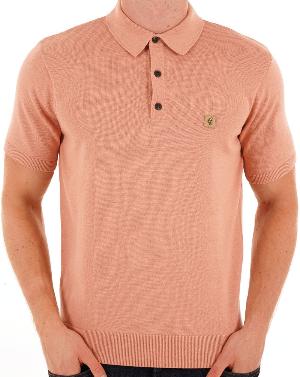 Gabicci Vintage Jackson Knit Polo Peach