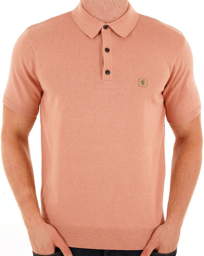 Gabicci Vintage Jackson Knit Polo Peach