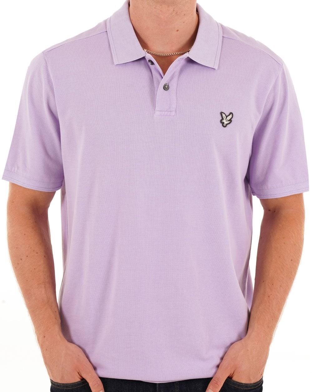 Lyle & Scott Natural Dye Polo Shirt Lavender