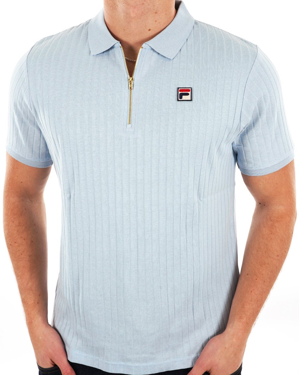 Fila Vintage Zip Polo Sky Blue