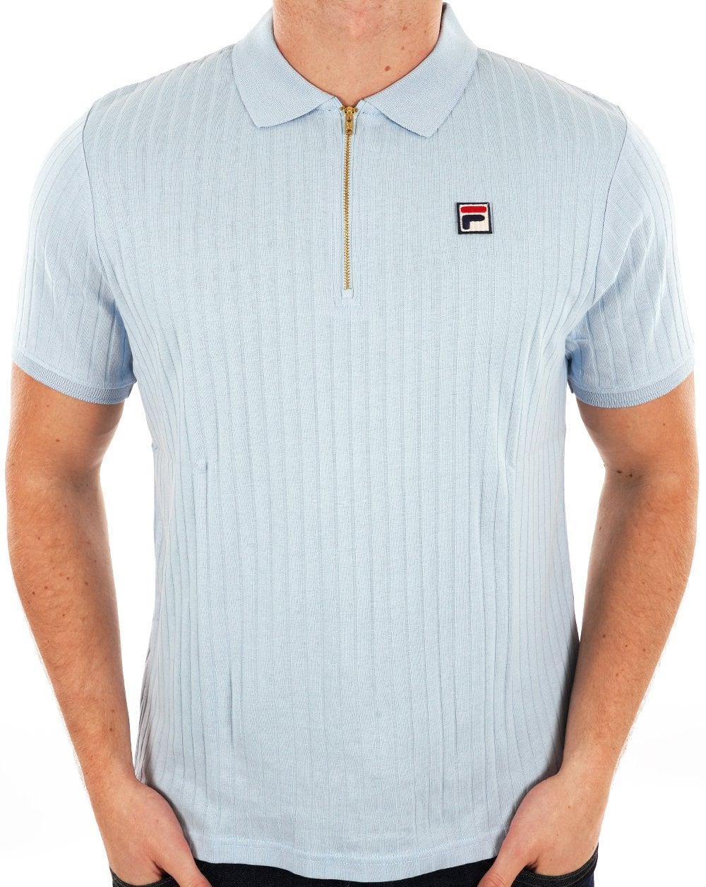 Fila Vintage Zip Polo Sky Blue