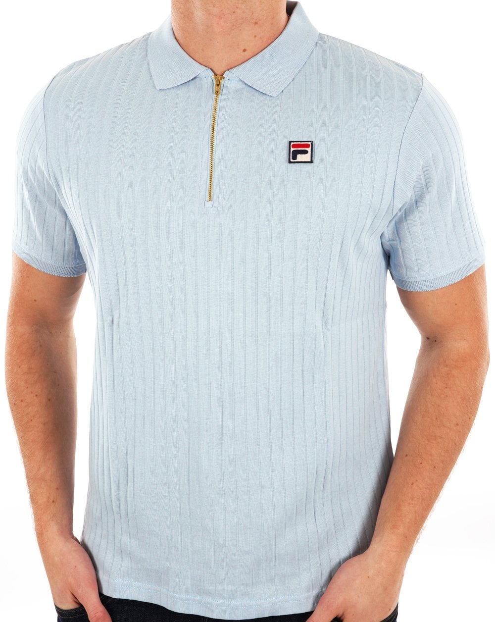 Fila Vintage Zip Polo Sky Blue