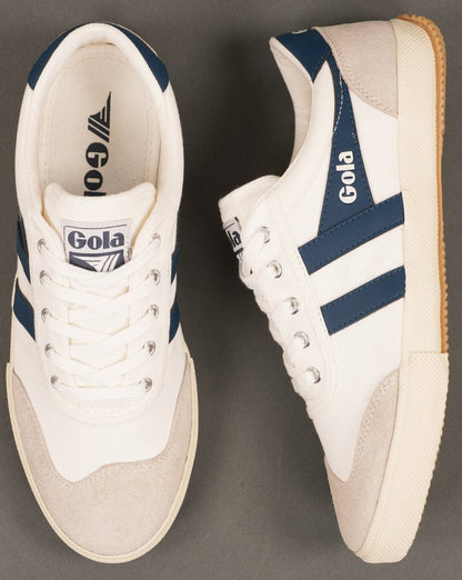 Gola Canvas Suede Trainer White / Navy